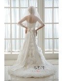 Mermaid Sweetheart Court Train Satin Wedding Dress With Beading Appliques Lace Cascading Ruffles