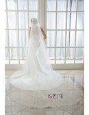 Mermaid Halter Chapel Train Tulle Wedding Dress With Beading Appliques Lace
