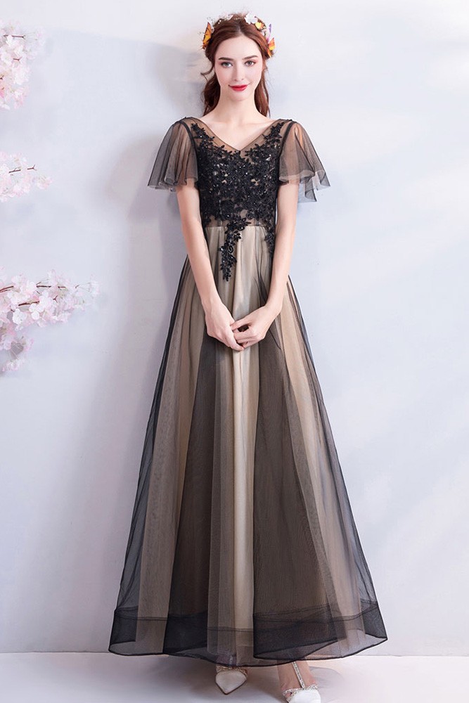 Ameri VINTAGE TULLE SLEEVE TIGHT DRESS