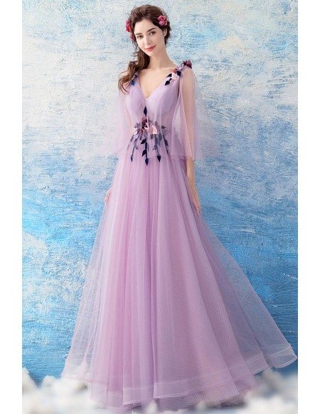 purple beautiful dress
