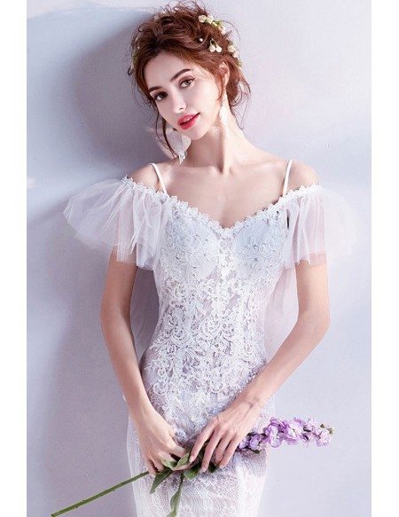 Stylish Mermaid Lace Open Back Wedding Dress In Wholesale Price