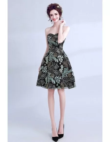 Unique Lace Short Party Dress With Detachable Long Tulle Skirt
