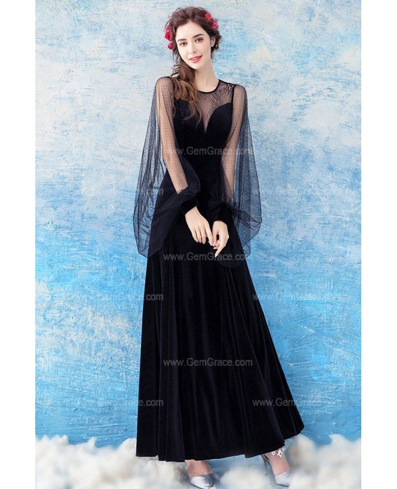 long black puffy dress