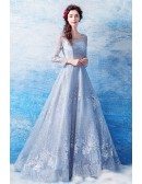 Twinkling Silver V Neck Prom Party Dress With Butterfly Sleeves