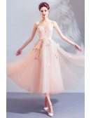 Fairy Butterfly Tulle Tea Length Party Dress Off Shoulder