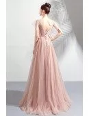 Beautiful Fairy Long Tulle V-neck Prom Dress With Open Back