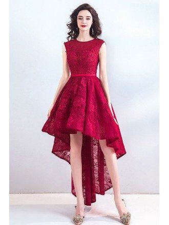 hi low lace dress