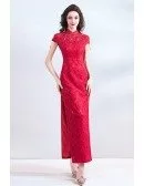 Special Chinese Cheongsam Style Lace Wedding Party Dress Tight Fitted