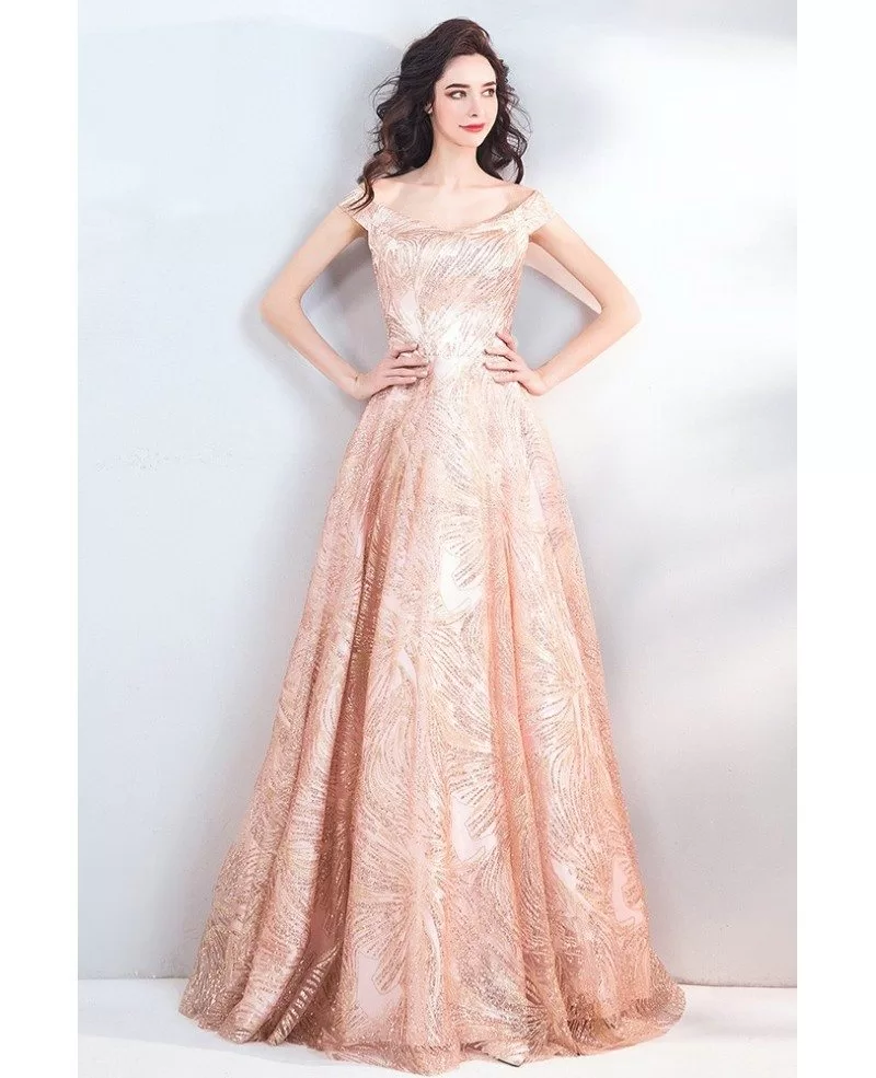 pink rose prom dress