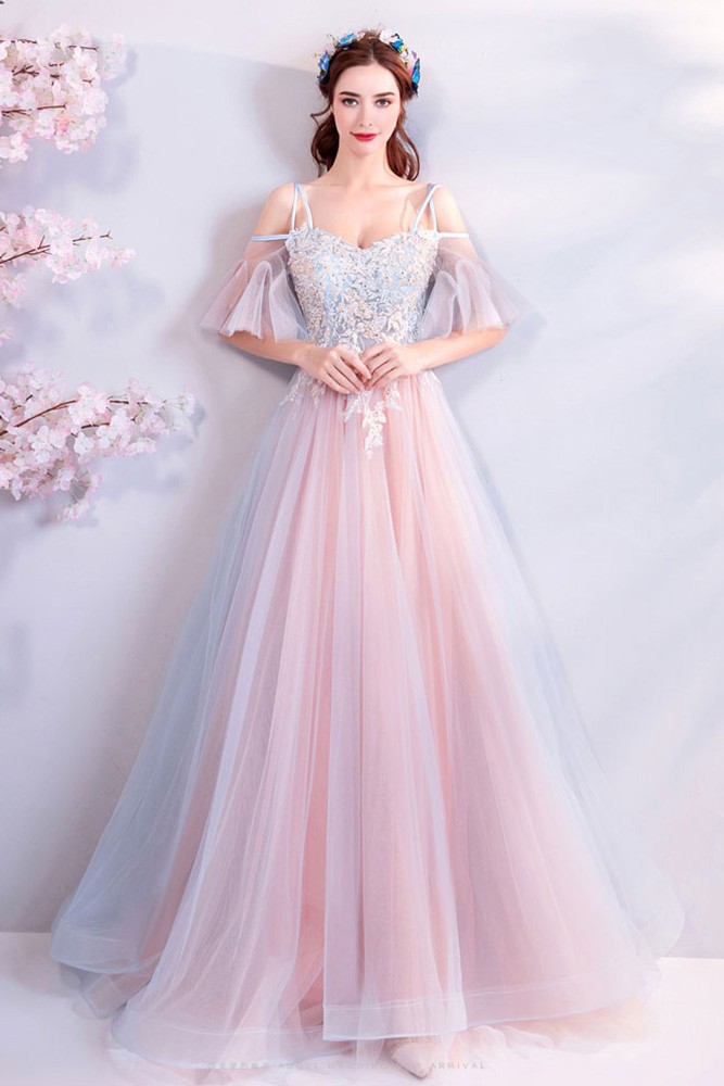 Pink Tulle Unique Prom Dress ...
