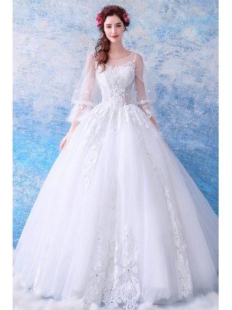 Fairy Butterfly Sleeve Princess Ball Gown Wedding Dress Wholesale Price