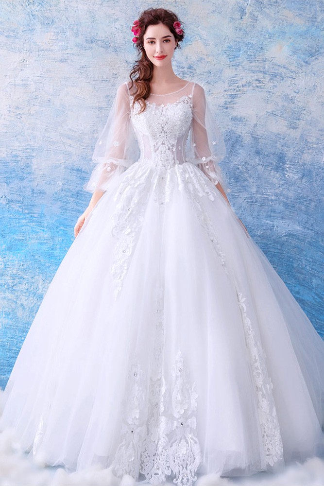 Fairy Butterfly Sleeve Princess Ball Gown Wedding Dress Wholesale Price ...