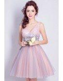 Super Cute Bling Sequins Short Tulle Party Dress Sleeveless