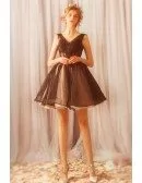 Little Black Chic Tutus Short Tulle Prom Dress With Lace Up