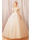 Fairytale Formal Ball Gown Lace Wedding Dress With Off Shoulder