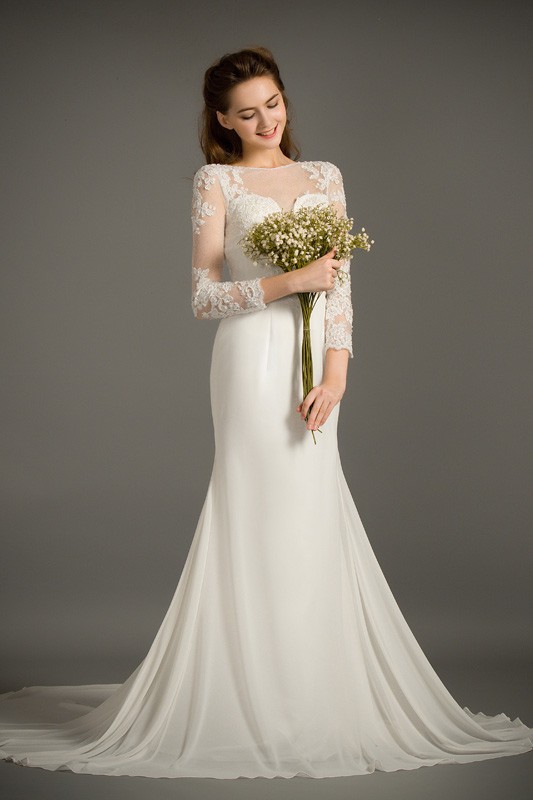 Elegant Mermaid Scoop Unique Velvet Long Wedding Guest Dresses main image 0