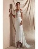 Sexy Tight Lace Beaded Informal Bridal Dress For 2019 Outdoor Wedding
