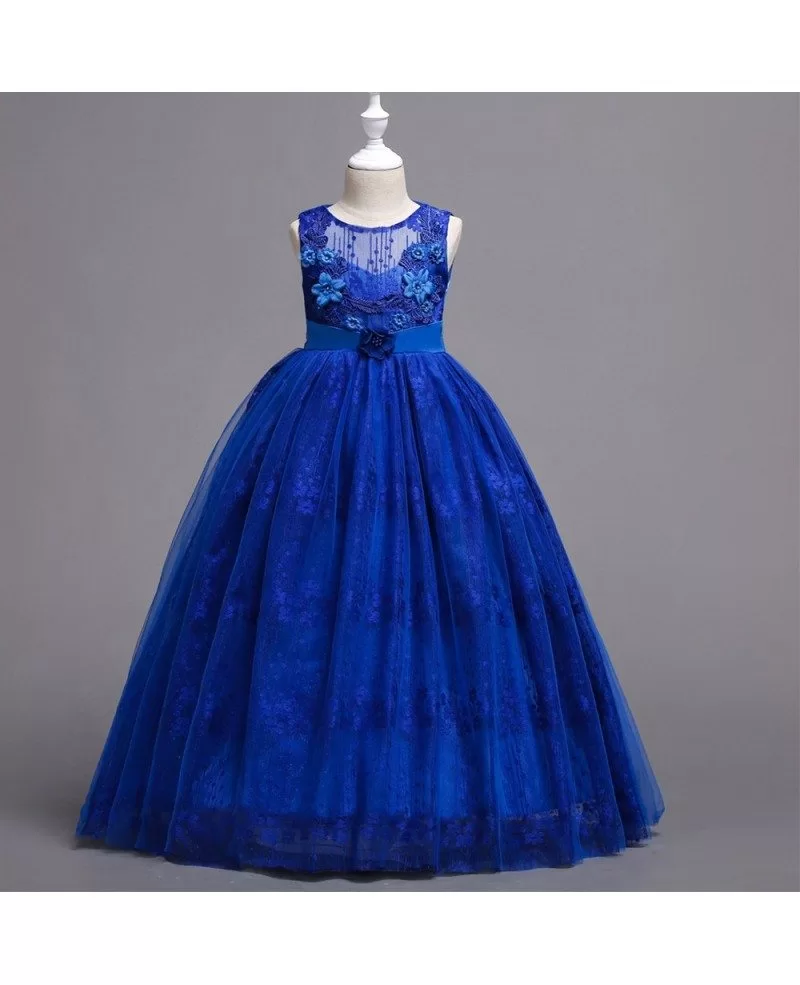 Discover Sax Blue Flower Easter Girl Dress | THA Dressing - THA Dressing