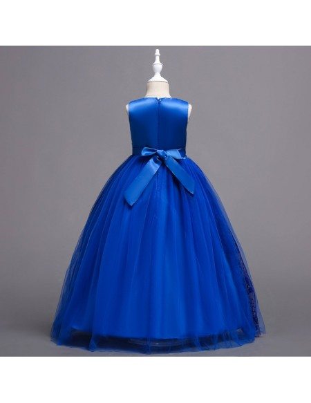 $39.9 Unique Lace Royal Blue Flower Girl Dress For Fall Wedding #QX-831 ...