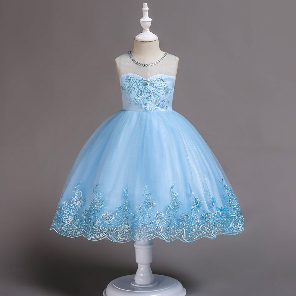 $36.5 Sparkly Sequin Sky Blue Short Flower Girl Dress For Summer Beach ...