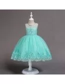 Sparkly Sequin Sky Blue Short Flower Girl Dress For Summer Beach Wedding