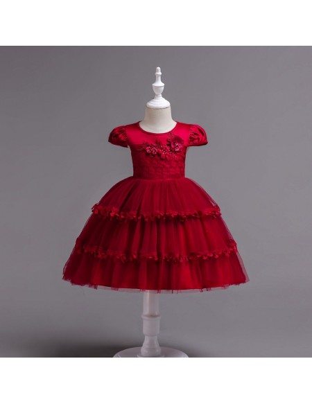 $35.5 2019 Layered Tutu Pink Lace Flower Girl Dress For Toddlers #QX ...