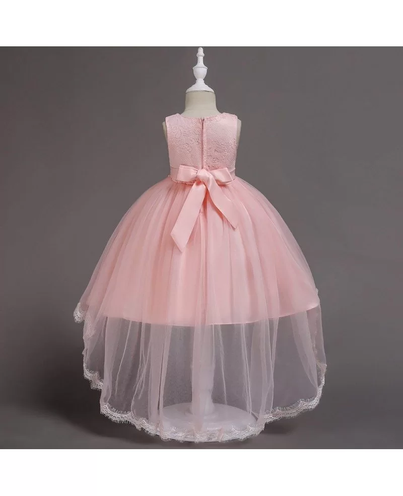 $36.9 High Low Aqua Applique Lace Flower Girl Dress For Fall Wedding # ...
