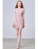 Simple A-Line Scoop Neck Knee-Length Lace Tulle Dress