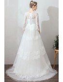 Romantic Vintage Lace Wedding Dress Vintage With Long 3/4 Sleeves