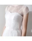 Vintage Tea Length Tulle Wedding Dress With Lace Top