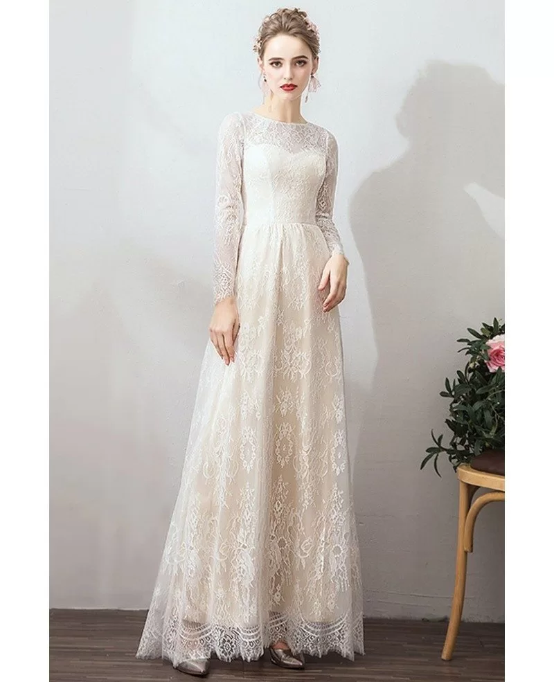 vintage long sleeve wedding dress