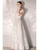 Romantic Lace Off Shoulder Wedding Dress Floor Length