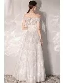 Romantic Lace Off Shoulder Wedding Dress Floor Length