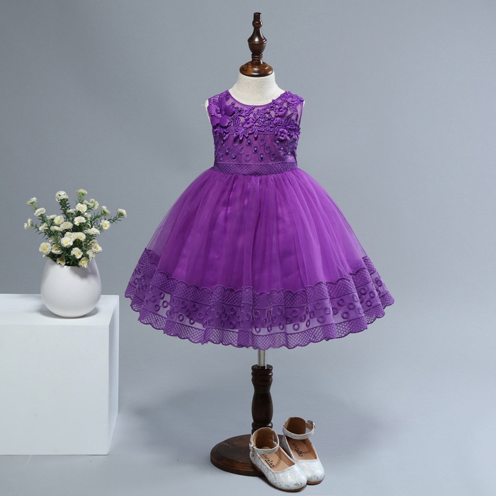 $35.5 Cheap Purple Lace Short Flower Girl Dress For 2 Year Old #QX-592 ...