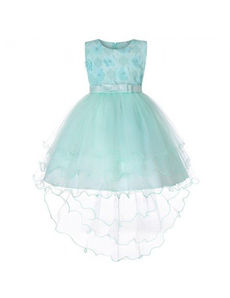 High Low Pastel Tulle Flower Girl Dress For Toddlers