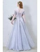 Elegant A-Line Scoop Neck Floor-Length Organza Wedding Dress With Ruffles