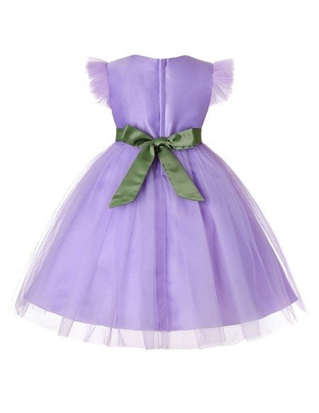 2019 Short Lavender Kid Birthday Party Dress
