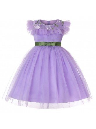 2019 Short Lavender Kid Birthday Party Dress