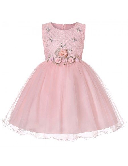 $33.5 Rose Pink Floral Girl Kid Dress Short For Infants #QX-2006 ...