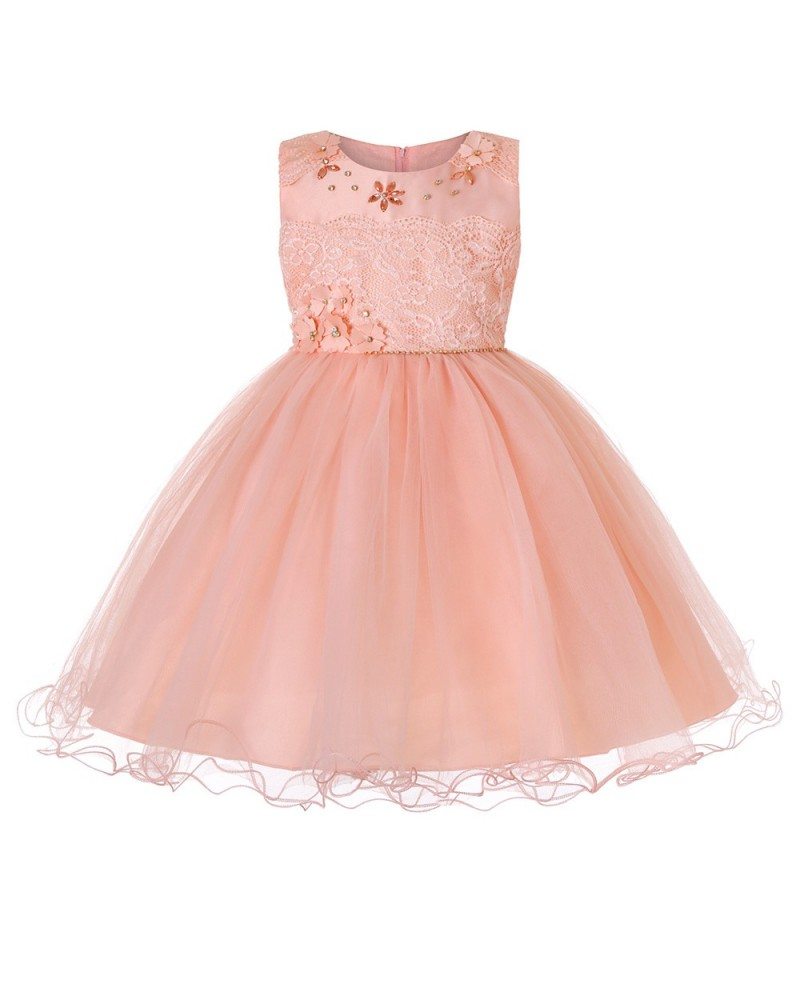 $34.8 Beautiful Tulle Lace Ivory Flower Girl Dress For Weddings #QX ...