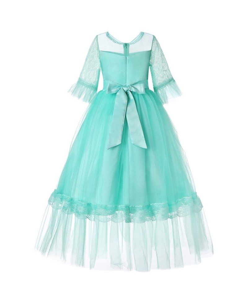 $39.9 2019 Princess Lavender Beaded Party Kid Dress with Sleeves #QX ...