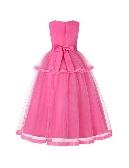 $39.9 Princess Pastel Pink Long Flower Girl Dress 2019 For Juniors #QX ...