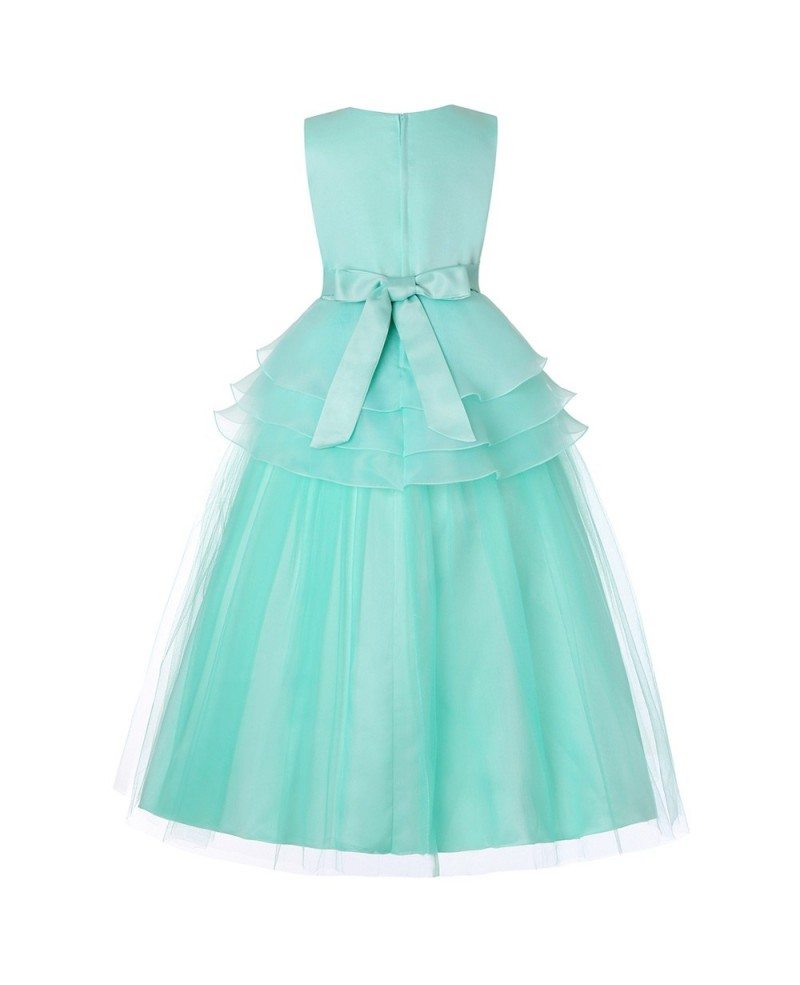 $39.9 Simple Teal Green Long Flower Girl Dress For 2019 Wedding #QX-739 ...