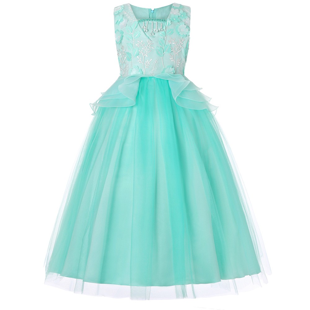 $39.9 Simple Teal Green Long Flower Girl Dress For 2019 Wedding #QX-739 ...