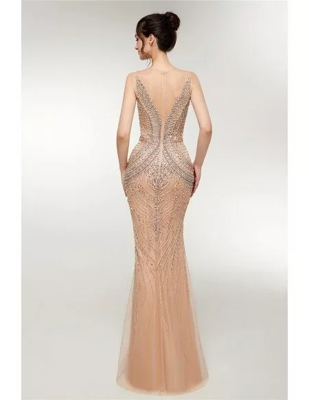 Sparkly Sexy Slimming Champagne Mermaid Prom Dress