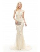 Special Yellow Fitted Mermaid Prom Dress With Beading Sequin