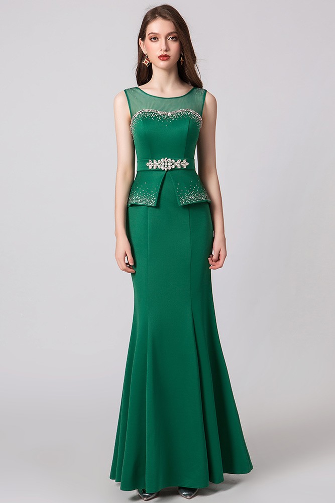 Stunning Green Mermaid Formal Evening Gown For Women Party Dresses main image 0