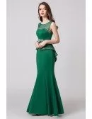 2019 Fitted Green Mermaid Formal Evening Dress For Woman