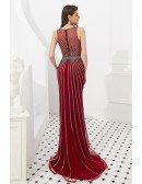 Unique Beading Stripe Long Fitted Prom Dress In Mermaid Style