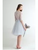Lovely A-Line Scoop Neck Short Tulle Dress With Appliques Lace